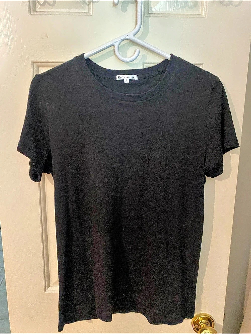Reformation Short Sleeve Tee in Black Size Small Like New